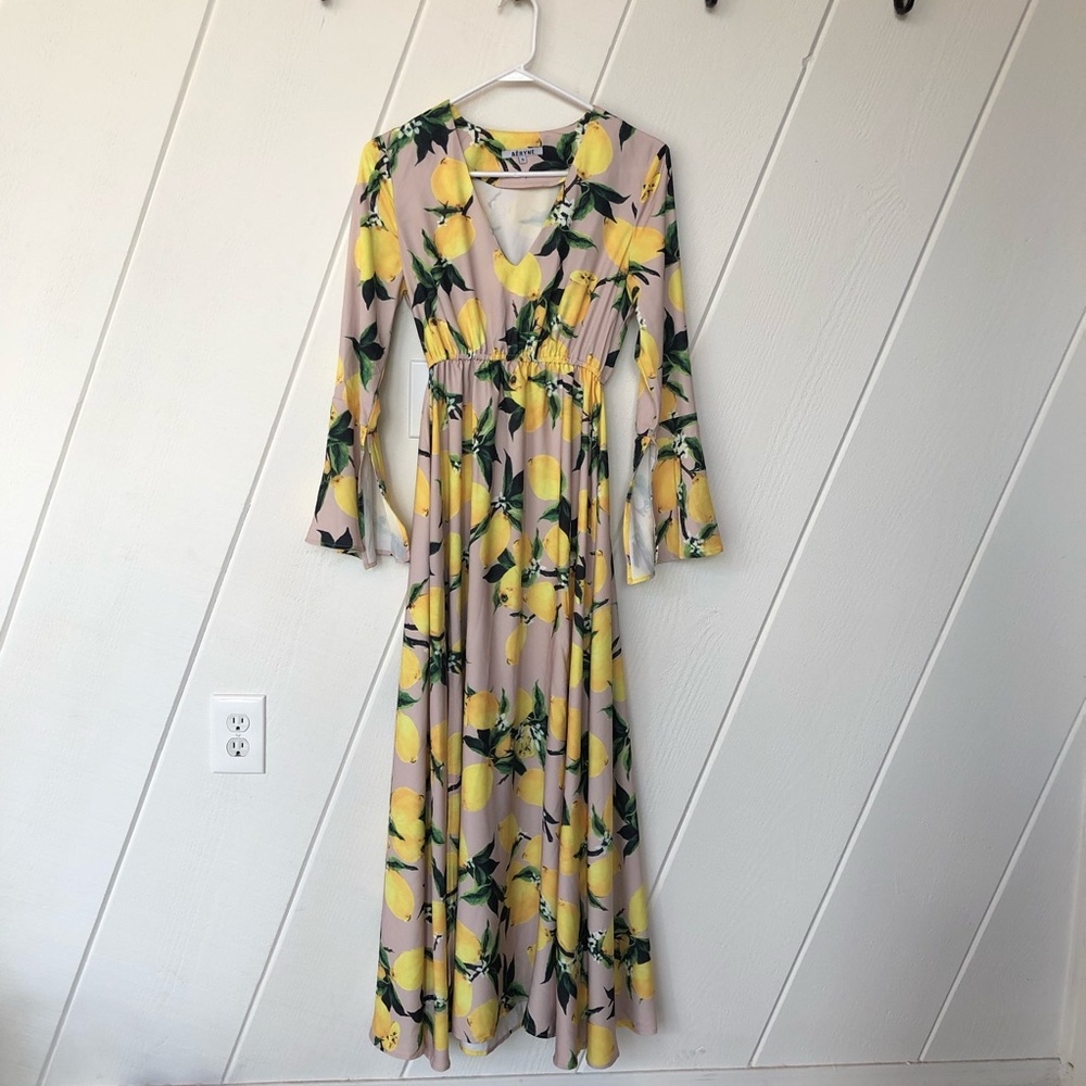 Aeryne Maxi Dress with Lemon Print